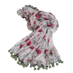 Printed Poly Crinkle Floral Scarf