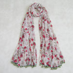 Printed Poly Crinkle Floral Scarf