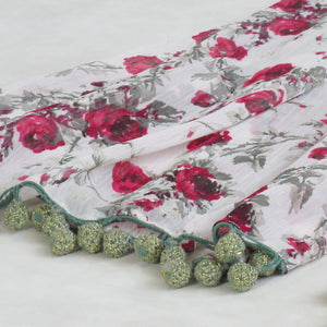 Printed Poly Crinkle Floral Scarf