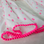 Pink Pineapple Collection; White & Pink Long Scarf