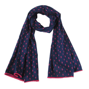 Pink Pineapple Collection; Navy & Pink Fun Long Scarf