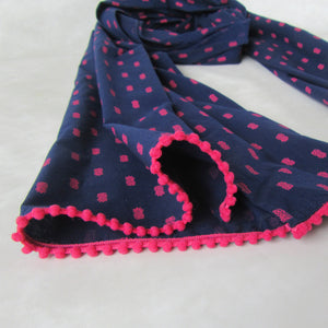 Pink Pineapple Collection; Navy & Pink Fun Long Scarf