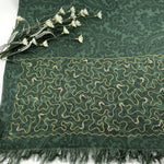 Olive: Hand embroidered with gold thread and Beads; Long Scarf
