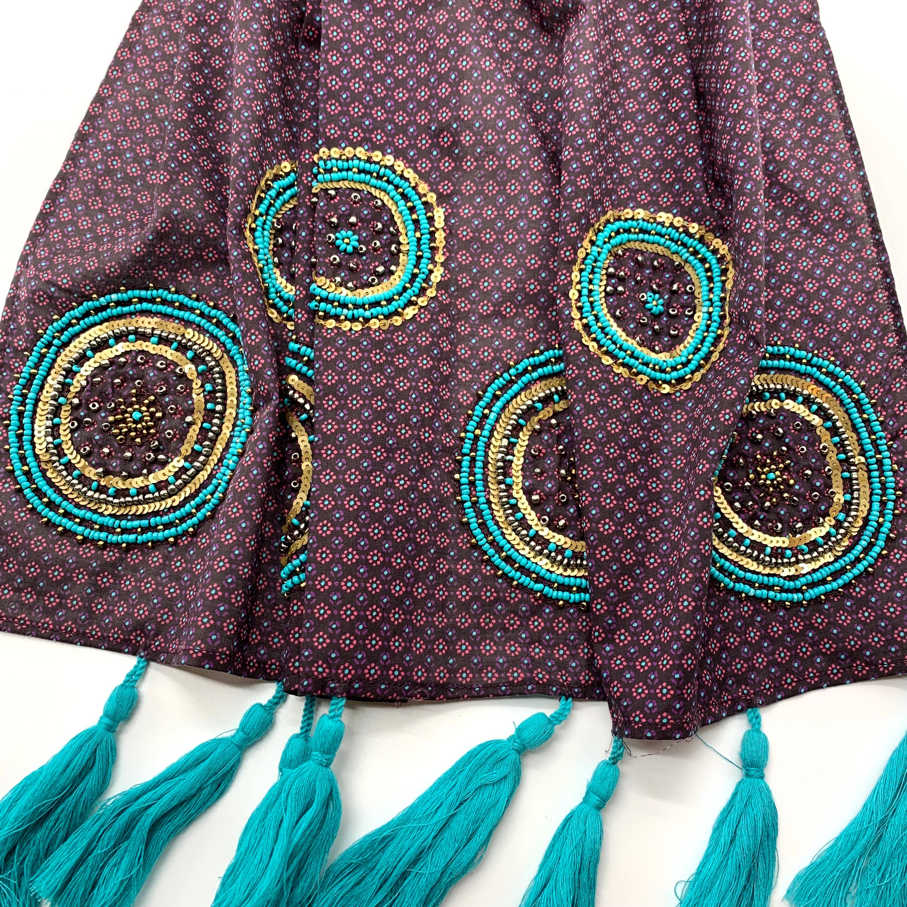 Hand embroidered in Sequin and Beads; Extra Long Scarf