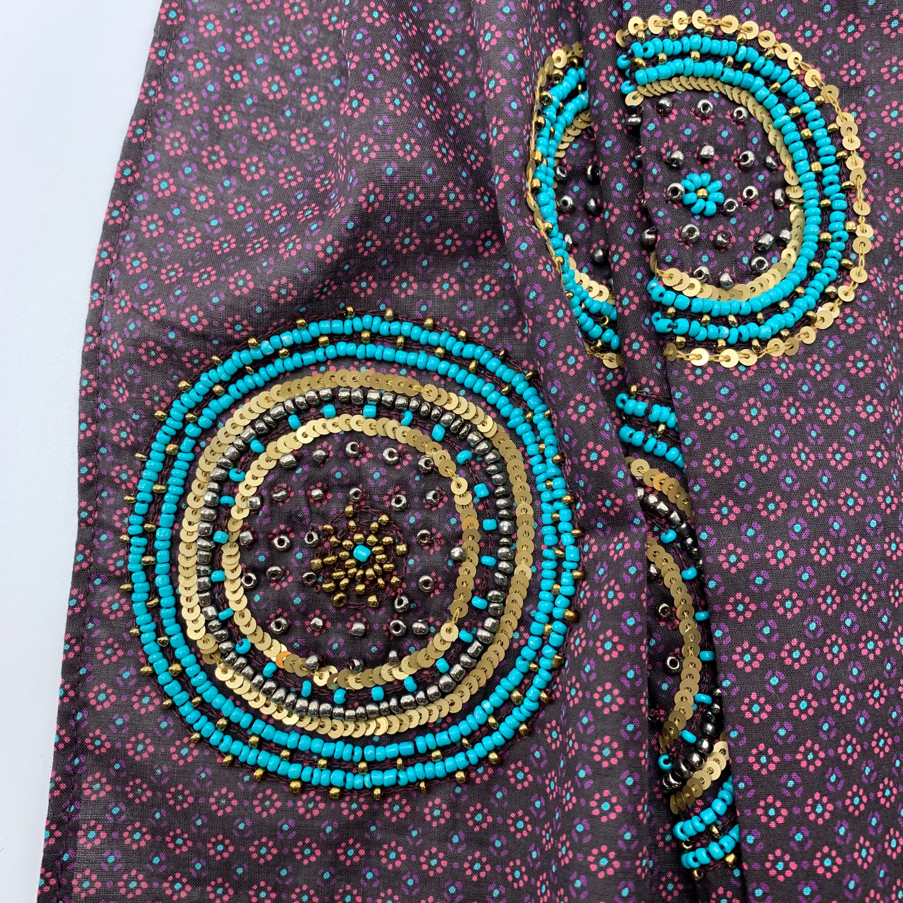 Hand embroidered in Sequin and Beads; Extra Long Scarf