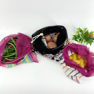 SET OF 3 Zero Waste Produce Bags for Food Storage