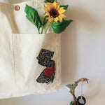 NJ Heart & White Denim Tote Bag