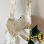 NJ Heart & White Denim Tote Bag