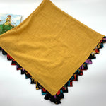 Cotton Collection: Large Square Scarf with Fabric Triangles
