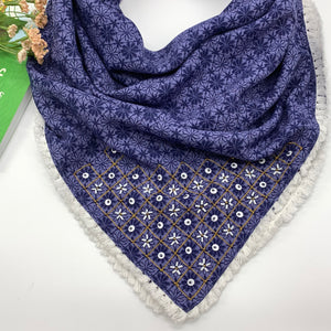Oversized Square Scarves; Handcrafted; Navy