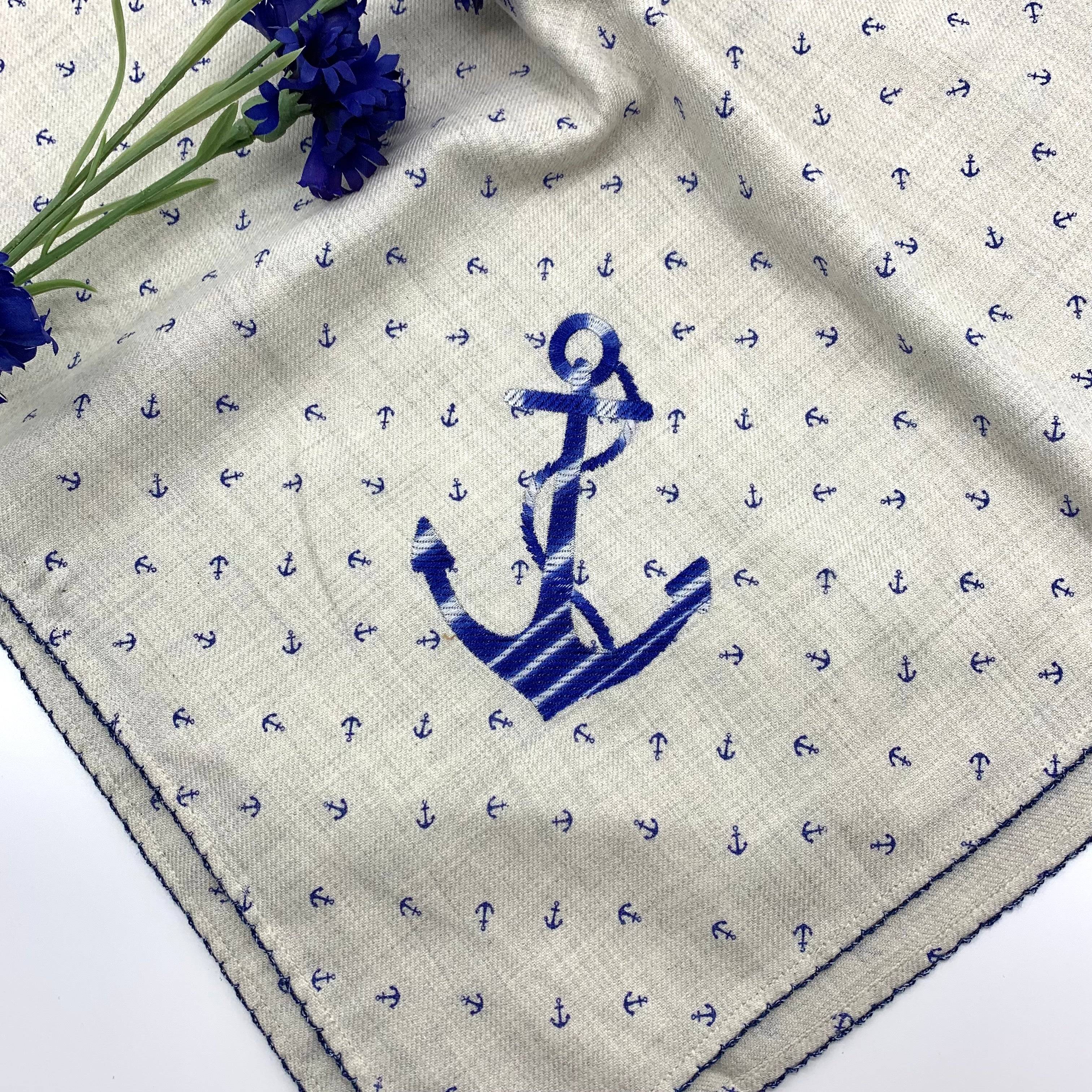 Embroidered Square Winter Scarf