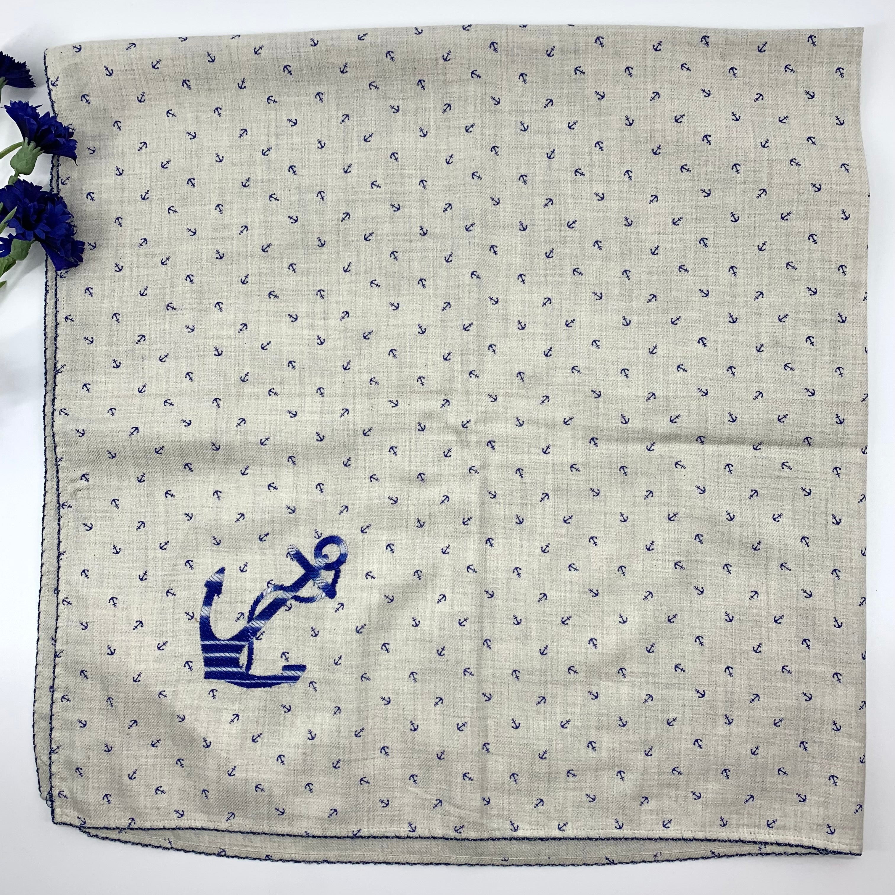 Embroidered Square Winter Scarf