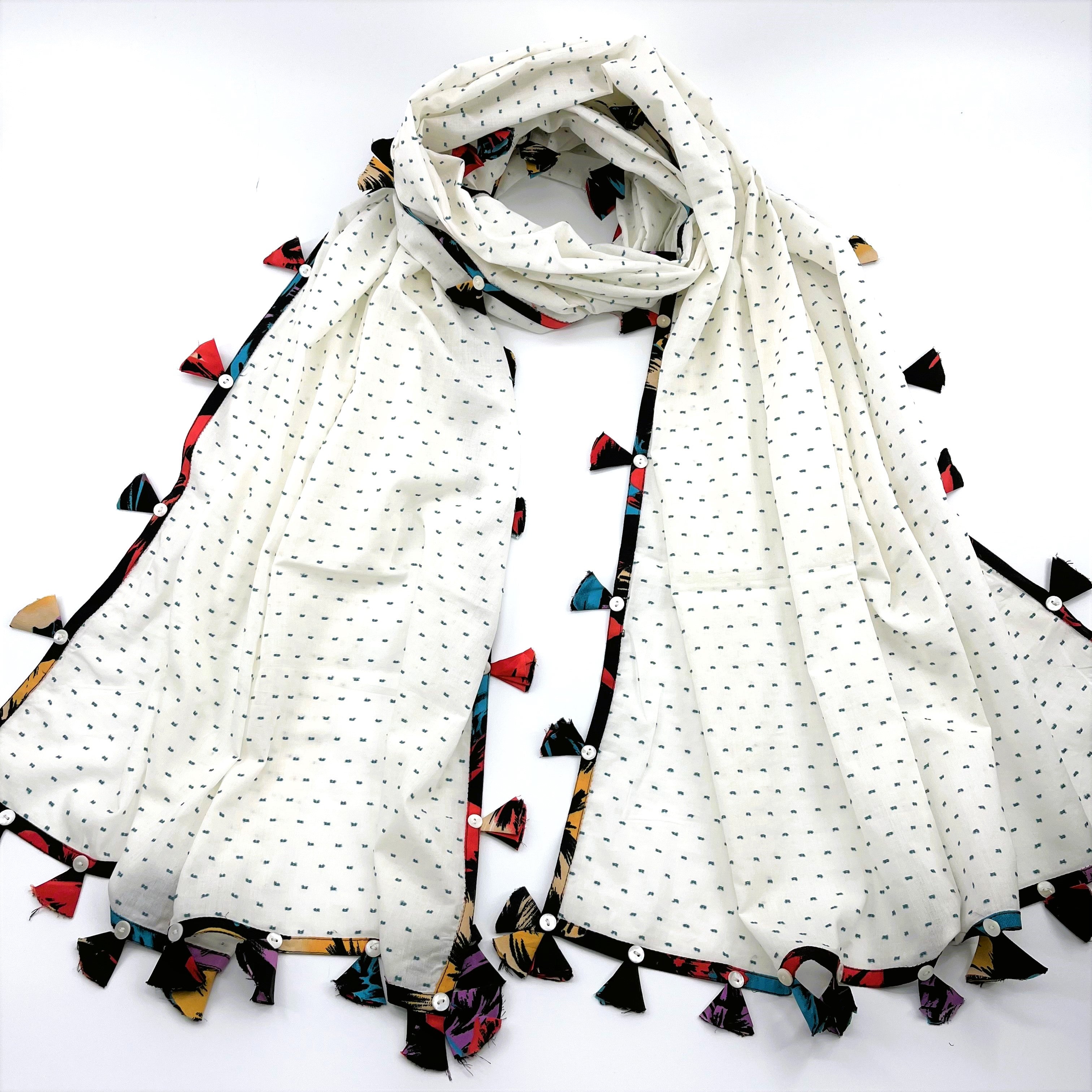 All Season; Handcrafted Cotton Scarves with Tassels