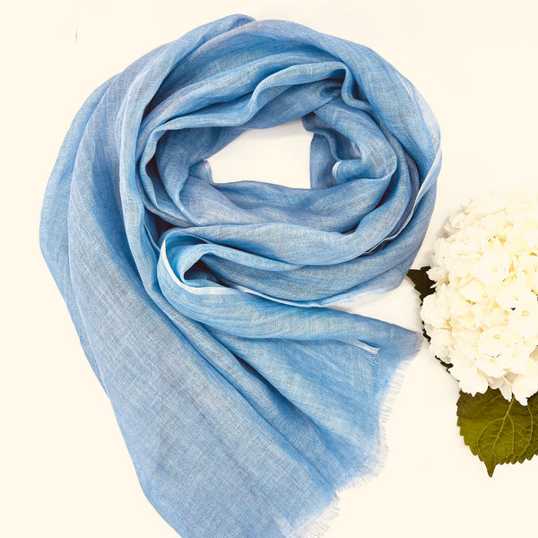 Light blue best sale linen scarf
