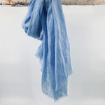 Natural Hand Dyed Linen Scarf : Crush Blue