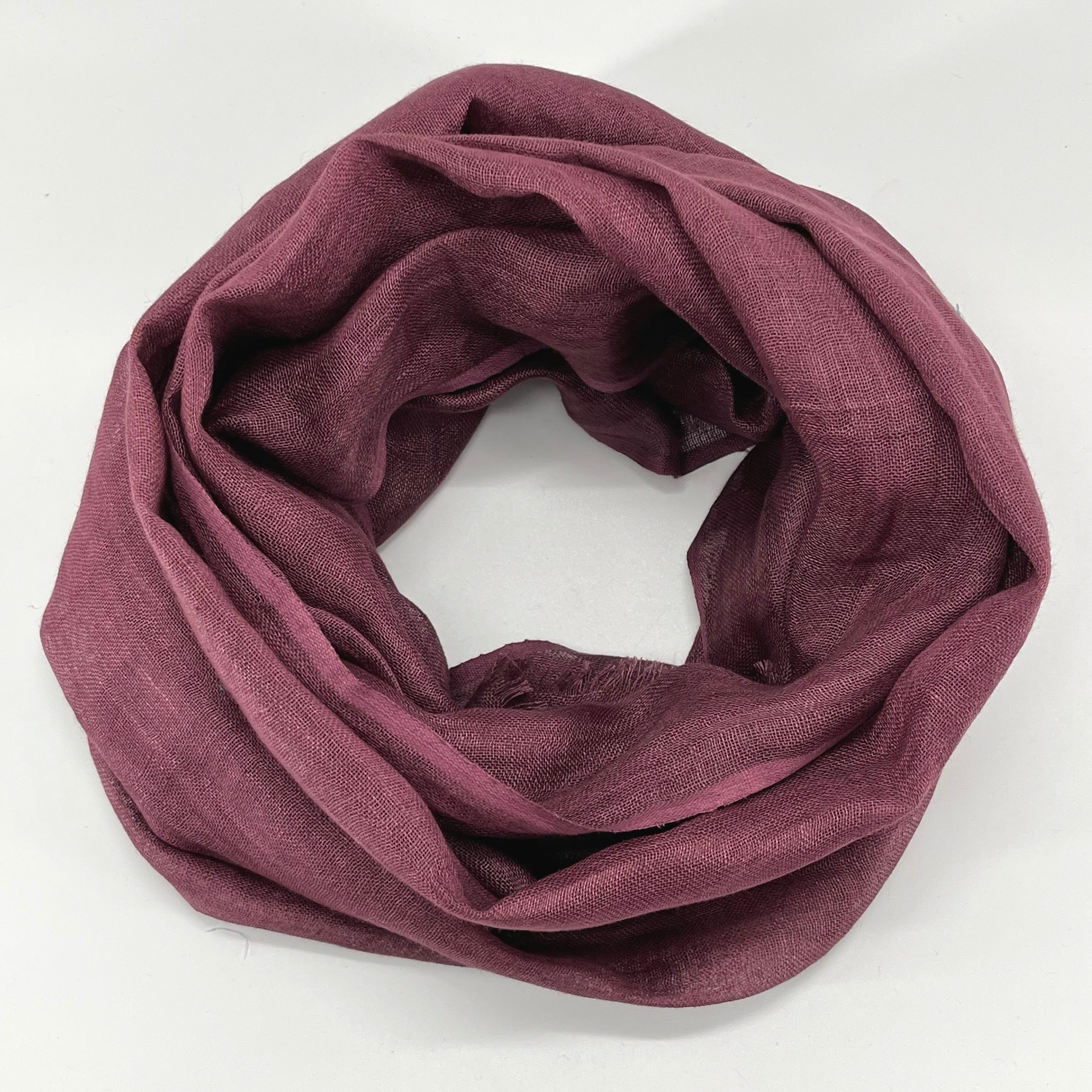 Natural Hand Dyed Linen Scarf : Grape Purple