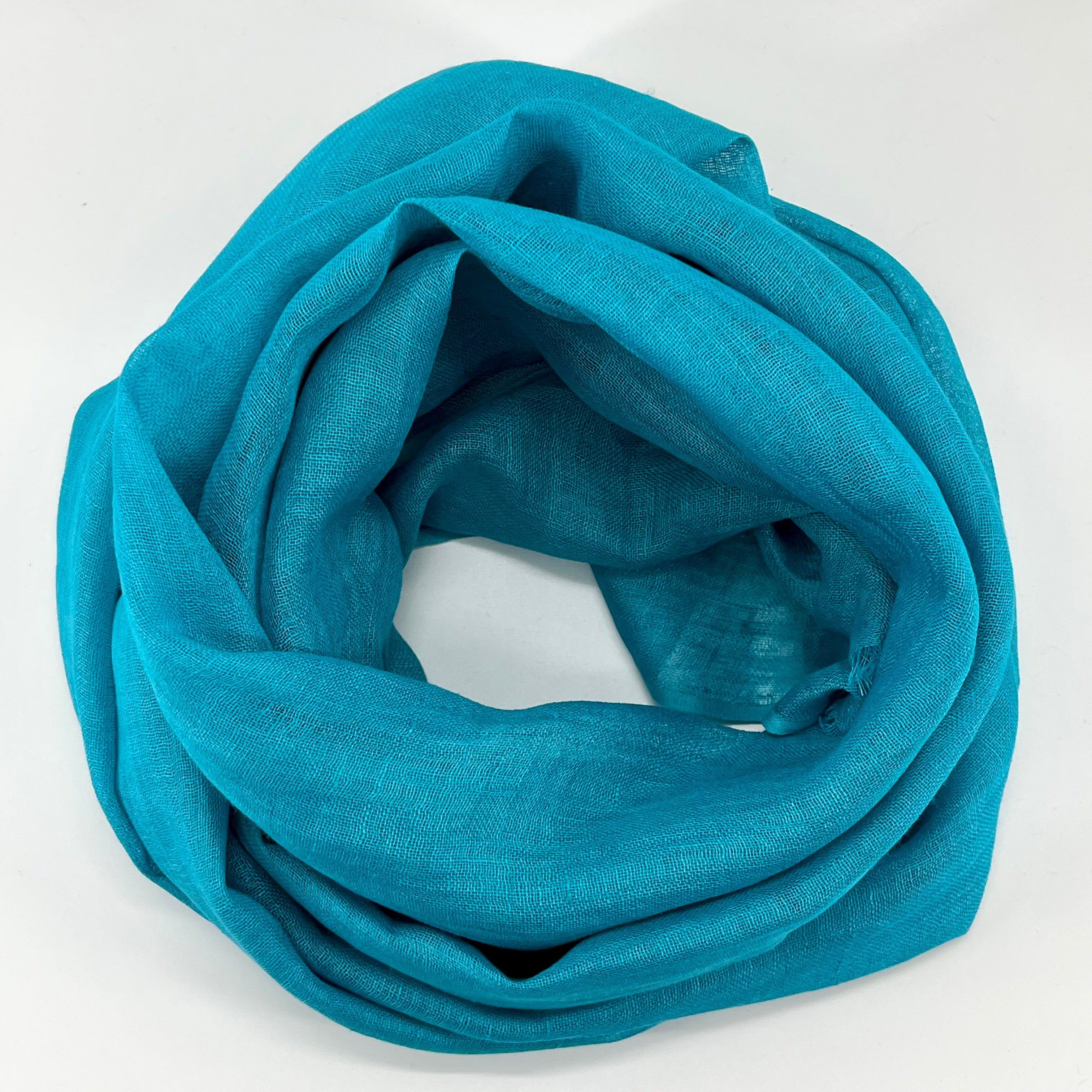 Natural Hand Dyed Linen Scarf : French Blue