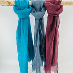 Natural Hand Dyed Linen Scarf : Grape Purple