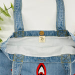 Eyes of "GODDESS KALI" Denim Tote Bag | Light Denim