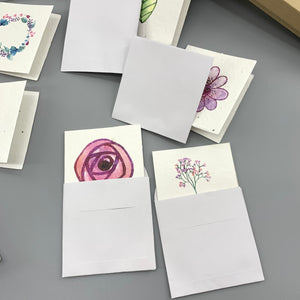 Seed paper plantable Mini - Gift Cards from our "i-grow" collection : Floral | Set of 6