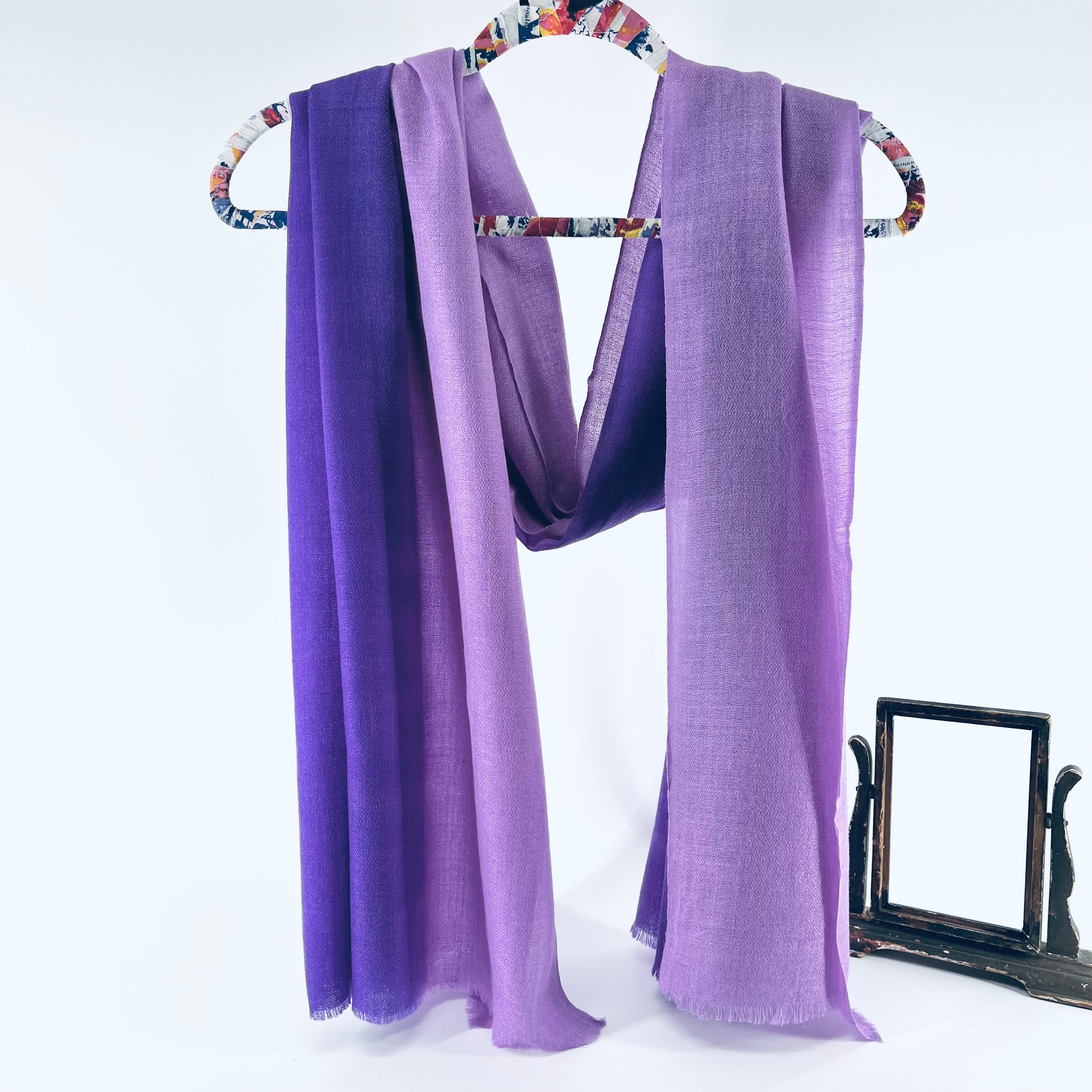 Pashmina Silk Hand Dyed Ombre Woolen Scarves