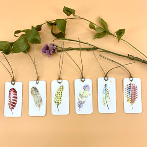 Seed paper plantable gift tags from our "i-grow" collection : Feathers | Set of 6