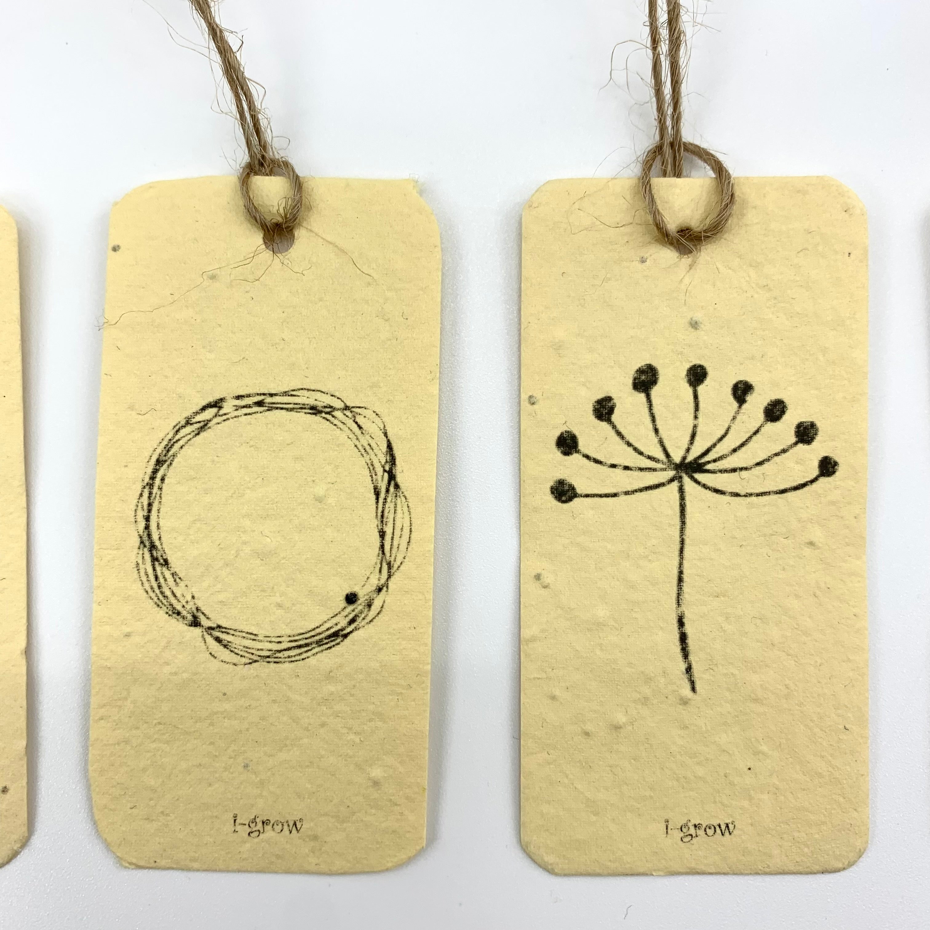 Seed paper plantable gift tags from our "i-grow" collection : Minimalist | Set of 6