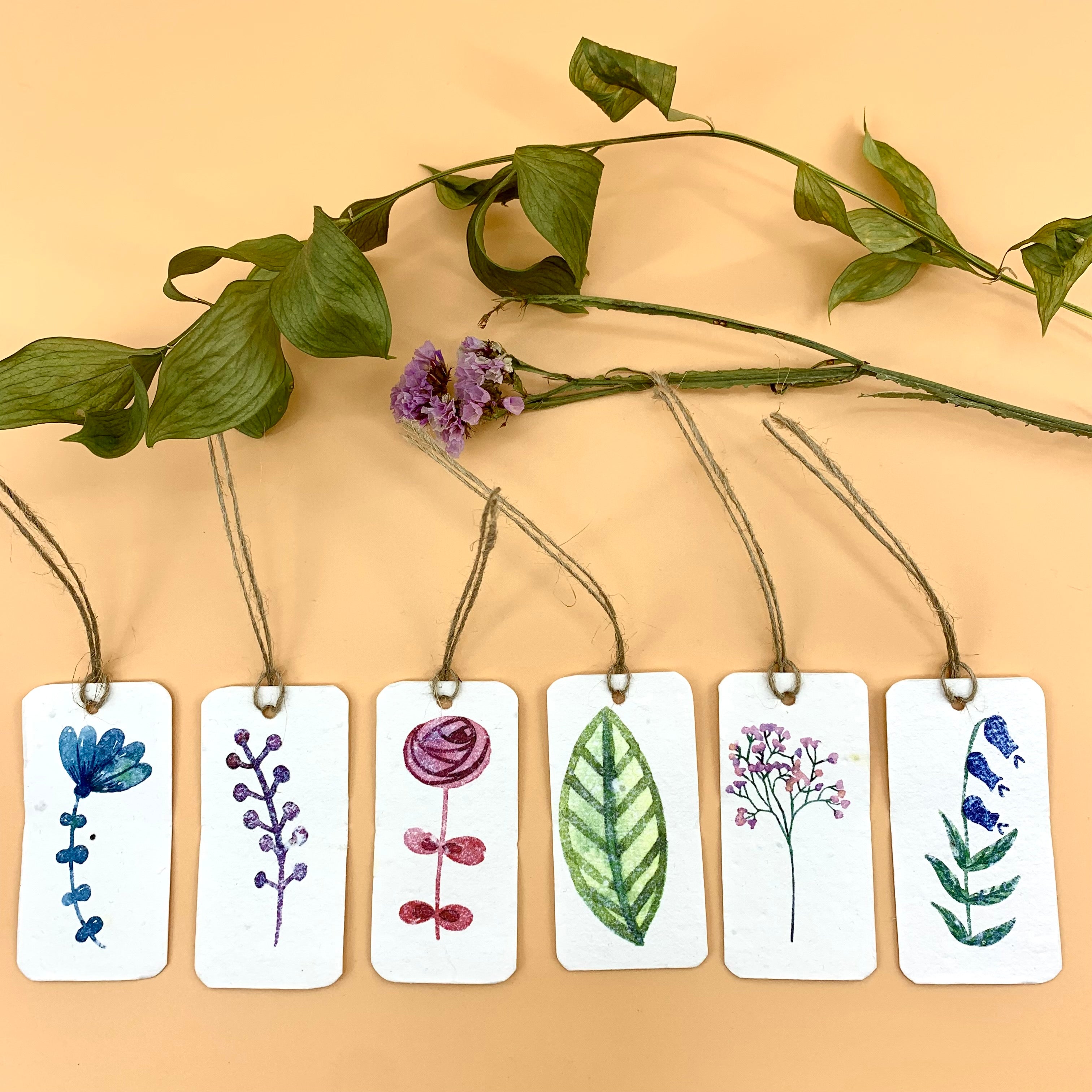 Seed paper plantable gift tags from our "i-grow" collection : All Season Set of 6