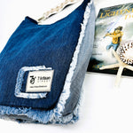 Large Denim Bags with Raw-edges
