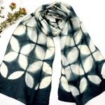 Shibori Inspired Tie-dye, Tusser Silk Scarves - Grey