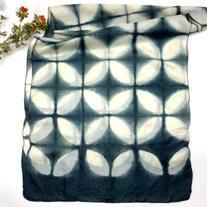 Shibori Inspired Tie-dye, Tusser Silk Scarves - Grey