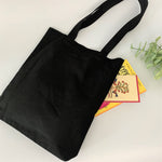 Sequin Embroidery Denim Collection Tote Bag : BLACK
