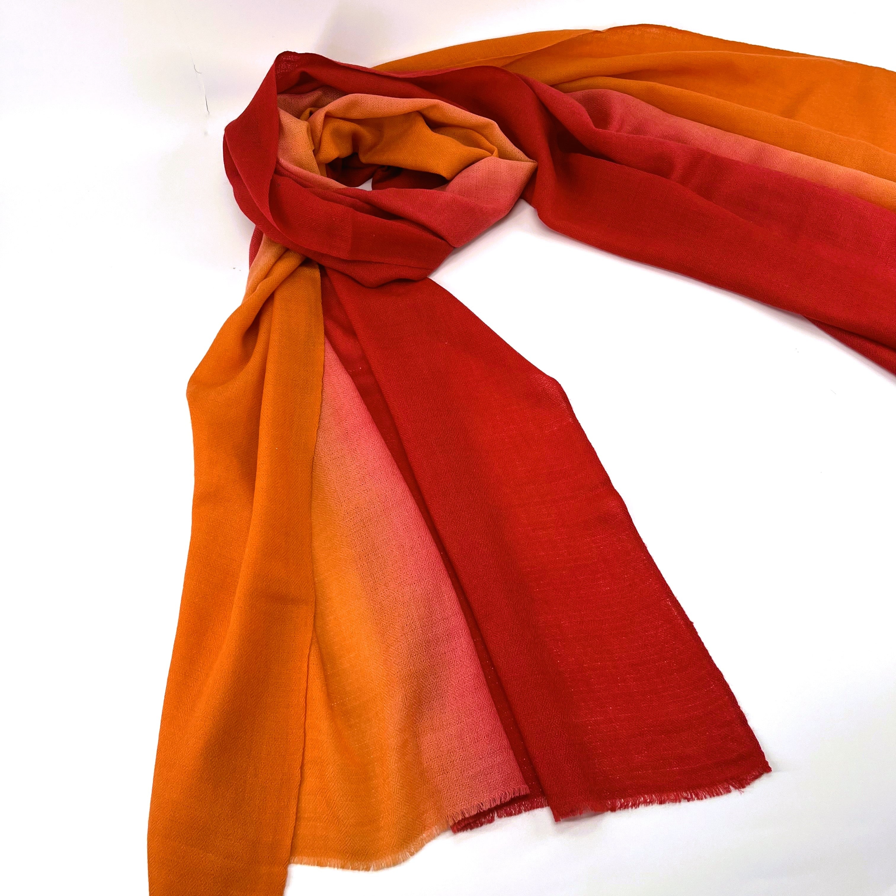 Pashmina Silk Hand Dyed Ombre Woolen Scarves