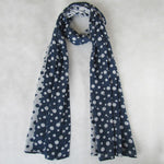 Reversible Dotted Scarf; Silver Lurex Dots; Double Lined