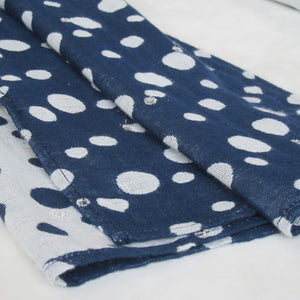 Reversible Dotted Scarf; Silver Lurex Dots; Double Lined